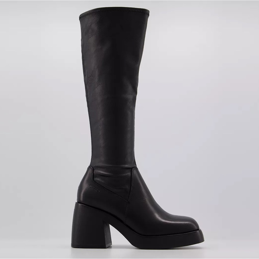 Vagabond Shoemakers Brooke Tall Knee High Black Leather Boots - Picture 3 of 8